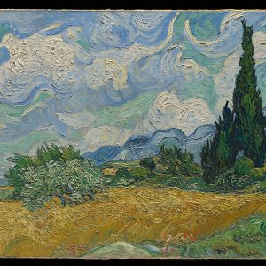 Wheat Field with Cypresses