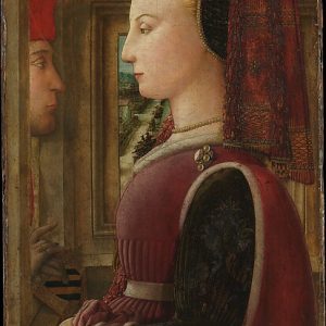 Portrait of a Woman with a Man at a Casement