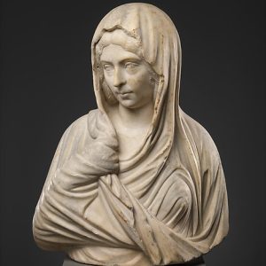 Marble portrait bust of a woman